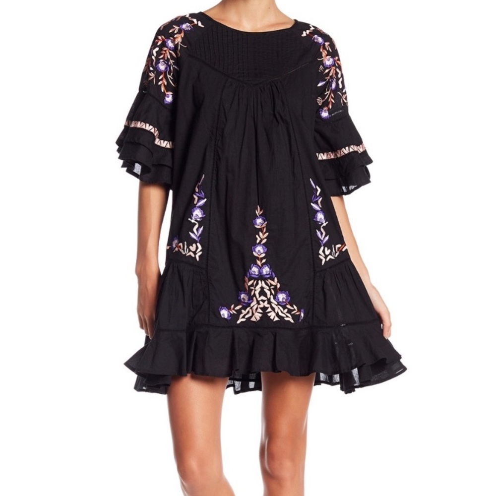 Free People Pavlo Babydoll Embroidered Dress